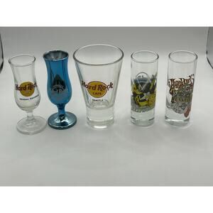 Hard Rock Cafe Specialty Glass Lot Set of 5 Nassau Seattle Hollywood Foxwoods ++